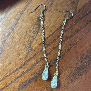 Long chain dangle earring rhinestone